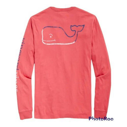 Vineyard Vines Men's Graphic Pocket Tee Shirt, Jetty Red, Signature Sleeve