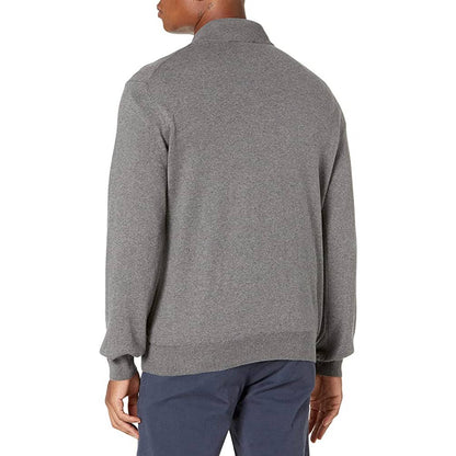 Vineyard Vines Men's Light Heather Gray "Thaxter" Quarter Zip Sweater