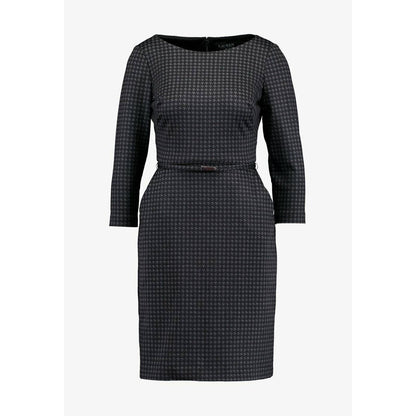 RALPH LAUREN ESHE 3/4 SLEEVE HOUNDTOOTH WINTER BELTED DRESS