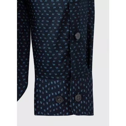 John Varvatos Men's Patterned Navy Blue Button-Up Shirt