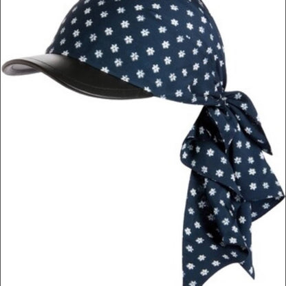 Rag & Bone Navy Blue, White, & Black Floral GIA Headscarf Cap