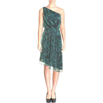 RACHEL ROY WOMEN'S SNAKE PRINT ONE SHOULDER DRESS, TEAL