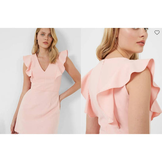 French Connection Women's True Blossom Pink Summer Whisper Ruffle Dress