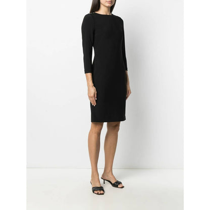 LAUREN RALPH LAUREN ROMEE SNAP SHOULDER SHEATH DRESS BLACK