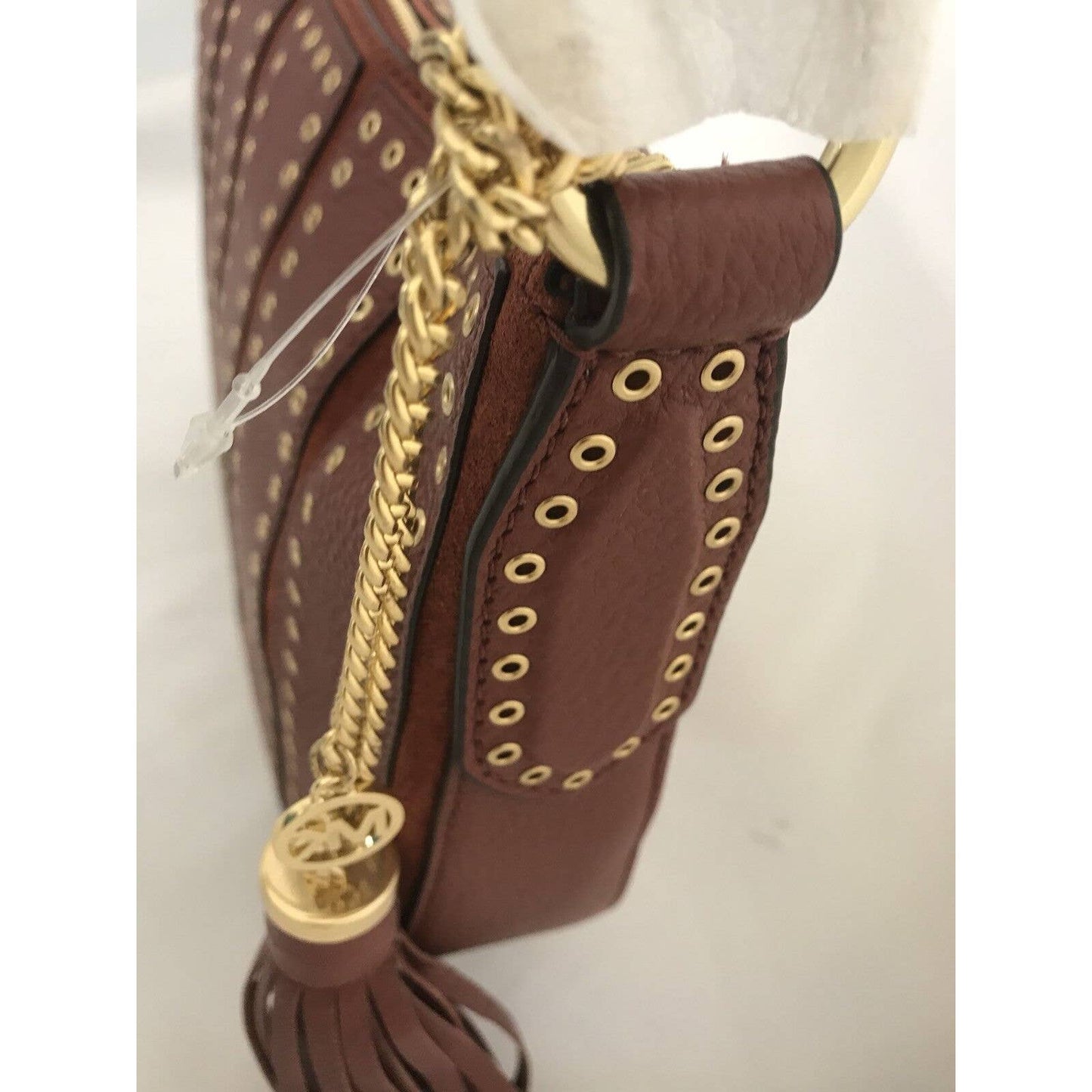 MICHAEL KORS, BROOKLYN Grommet Medium Hobo Bag, Brick Leather