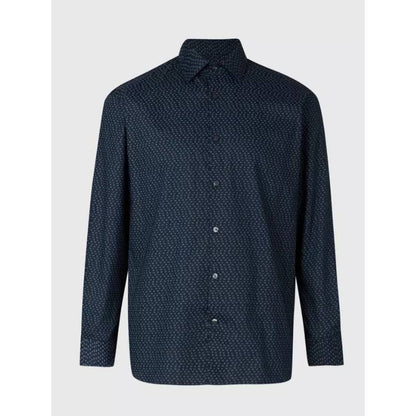 John Varvatos Men's Patterned Navy Blue Button-Up Shirt