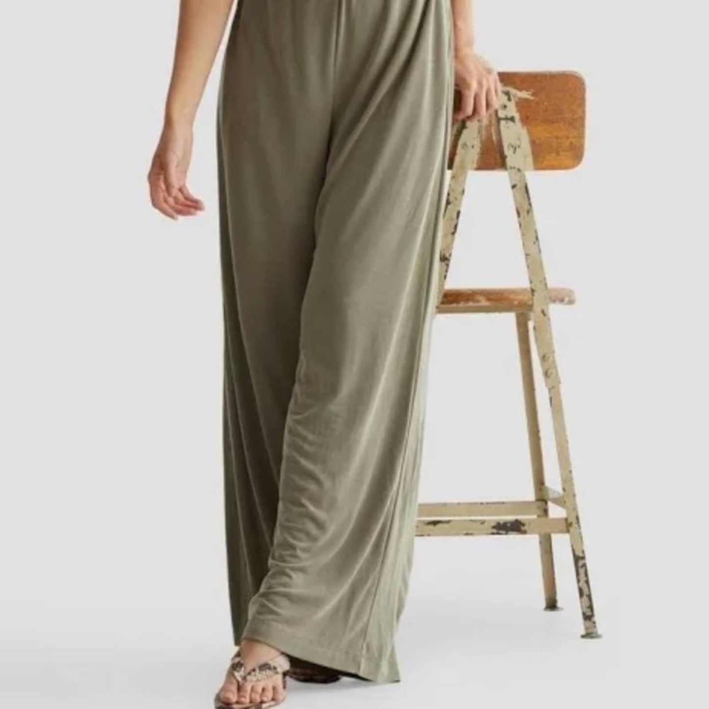 Lucky Brand Olive Green Jumpsuit w/ Ruffle Details, Pockets, Tank Top Straps NWT