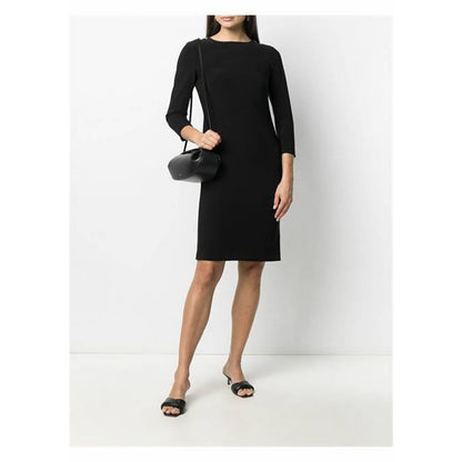 LAUREN RALPH LAUREN ROMEE SNAP SHOULDER SHEATH DRESS BLACK