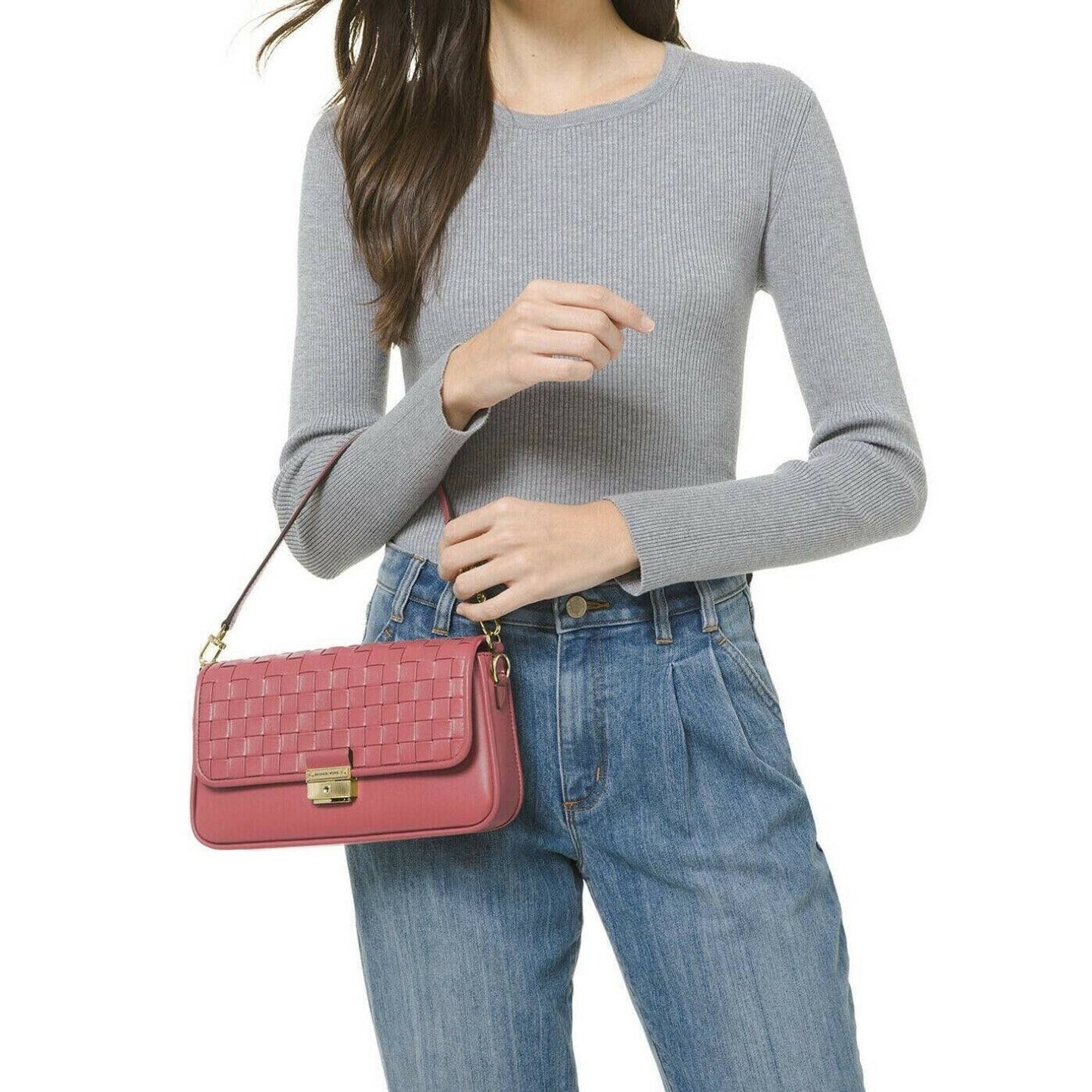 Michael Kors Bradshaw Small Convertible Shoulder Bag Light Berry Sorbet