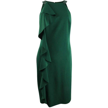 LAUREN RALPH LAUREN WOMEN'S KNOELYN COCKTAIL DRESS, DARK FERN GREEN