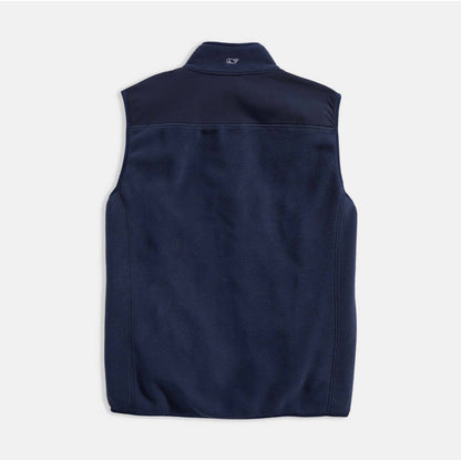 Vineyard Vines Men's Navy Blue "Harbor" Fleece Vest, Zip Up