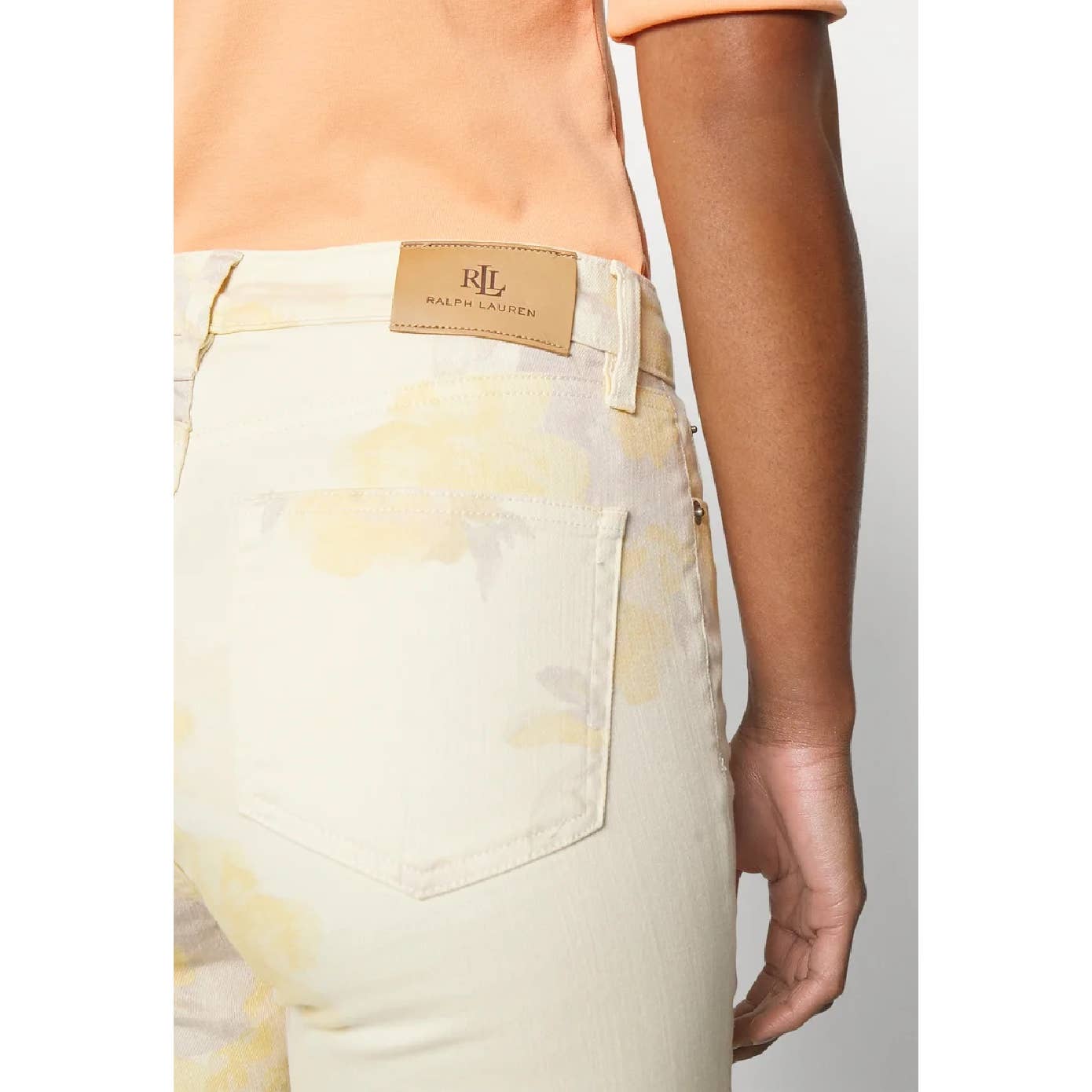 Lauren Ralph Lauren Floral High-Rise Skinny Ankle Jeans Blush Yellow Multi