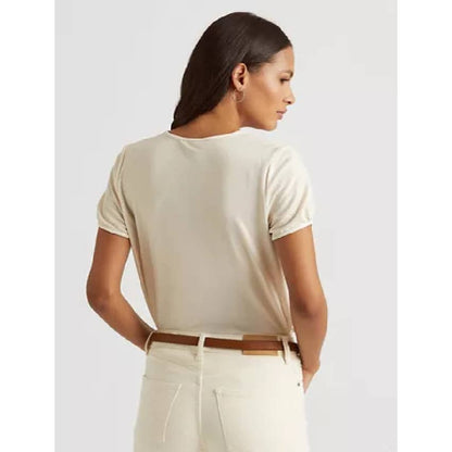 Lauren Ralph Lauren Foiled Jersey T-Shirt Mascarpone Cream