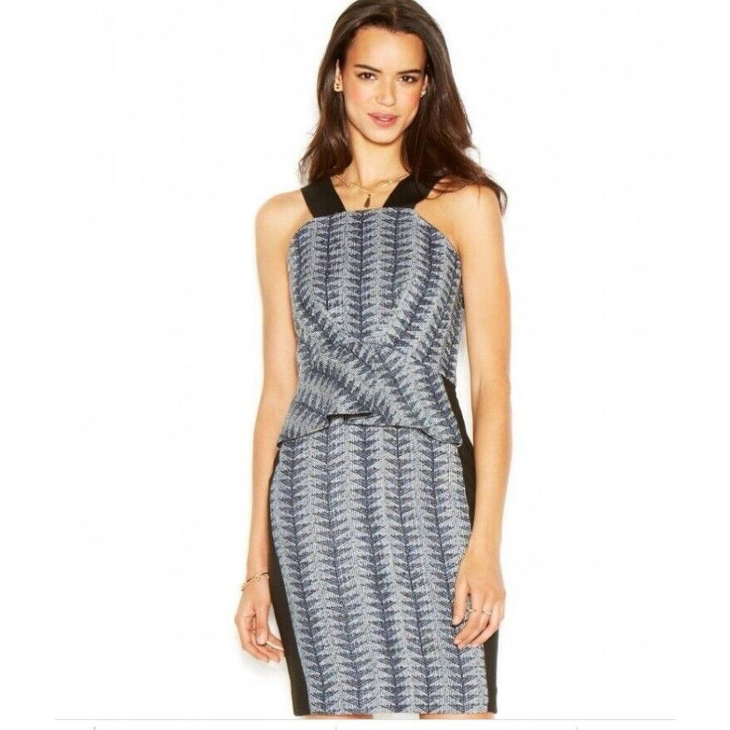 RACHEL BY RACHEL ROY Wide Strap Twilight Combo Dress, Navy/Black, 8, $79 NWT!