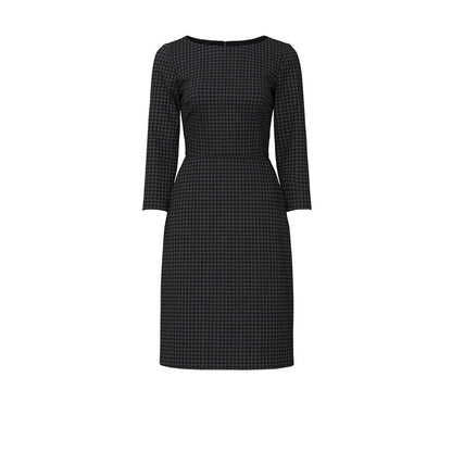 RALPH LAUREN ESHE 3/4 SLEEVE HOUNDTOOTH WINTER BELTED DRESS