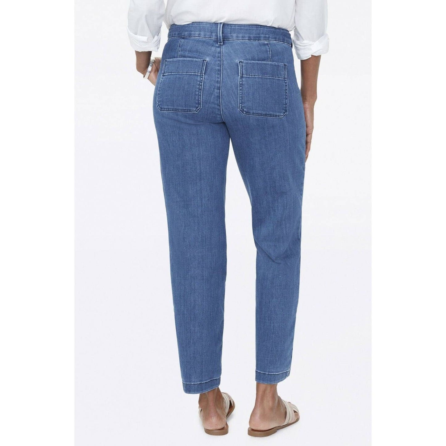 NYDJ LADIES PERALTA STRAIGHT ANKLE CHINO JEANS SZ 8, NWT $119