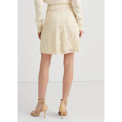 Lauren Ralph Lauren Patchwork Lace Skirt Mascarpone Cream