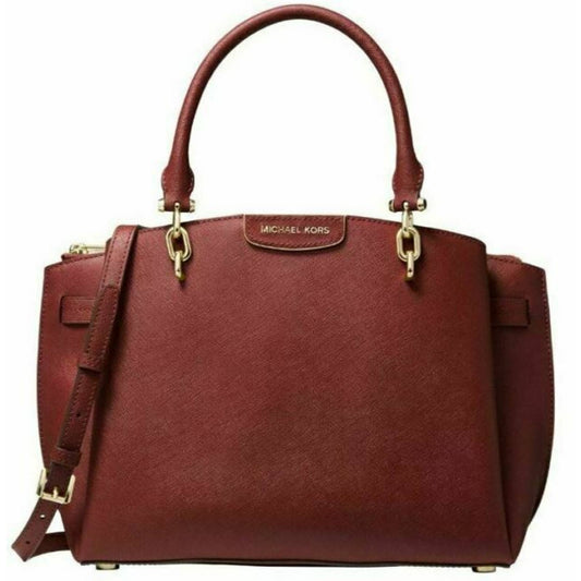 MICHAEL KORS ROCHELLE LARGE SATCHEL BRANDY LEATHER