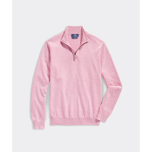 Vineyard Vines Men's Pink Lavender "Thaxter" 1/4 Zip Sweater, Size Medium