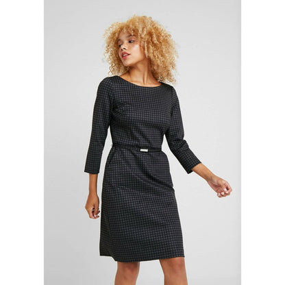 RALPH LAUREN ESHE 3/4 SLEEVE HOUNDTOOTH WINTER BELTED DRESS