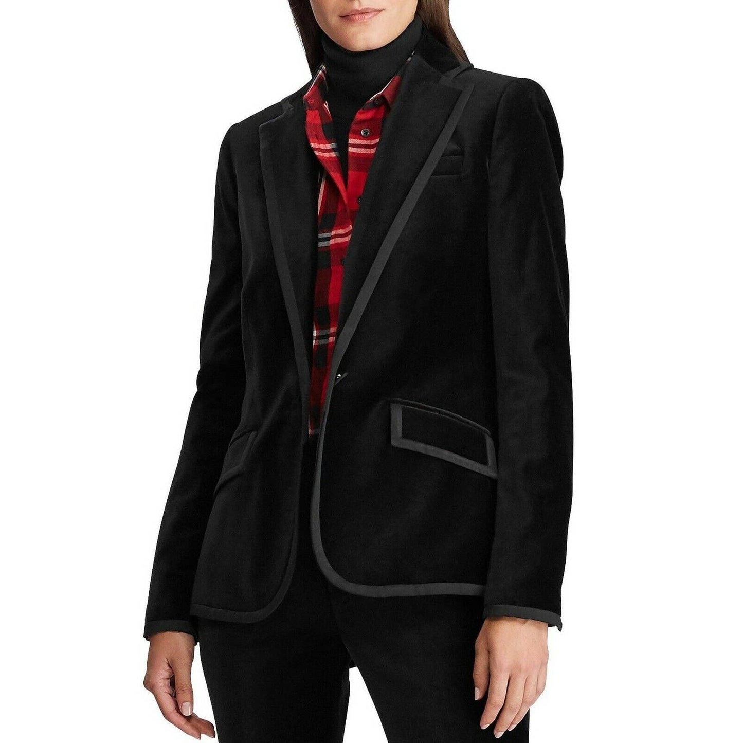 LAUREN RALPH LAUREN BRADBURN ONE BUTTON FRONT VELVET BLAZER, 10P, NWT $265