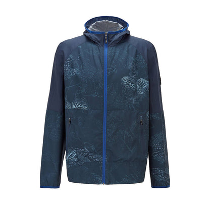 BOSS BY HUGO BOSS PACKABLE JACKET IN WATER-REPELLENT FABRIC WITH BOTANICAL PRINT