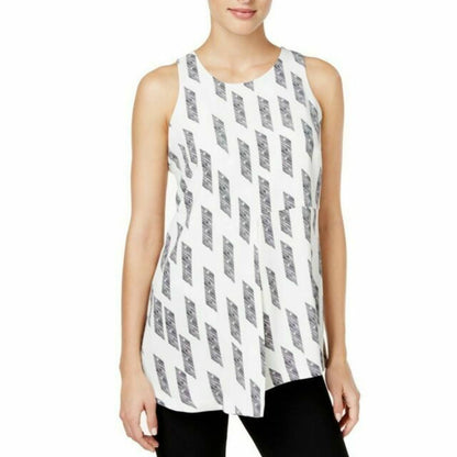 ALFANI LADIES DRAPE FRONT ASYMMETRICAL LINED TANK SLEEVELESS BLOUSE