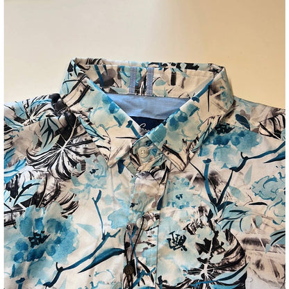 Robert Graham Men's "Lely Villa" Button Down Shirt, Blue/Black/White Floral