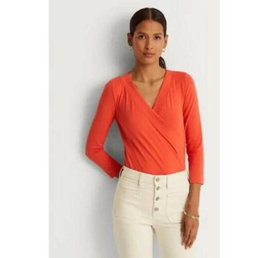Lauren Ralph Lauren Women's Port Orange "Hyannis" Surplice Wrap-Front Blouse