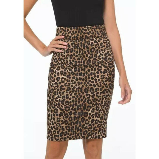 Michael Kors Ladies Cheetah Print Pencil Skirt Dark Camel, PM, NWT, $88