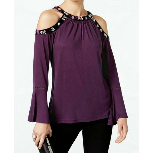 SALE! INC INTERNATIONAL CONCEPTS, Ladies Purple Blackberry Jam Embellished Shirt