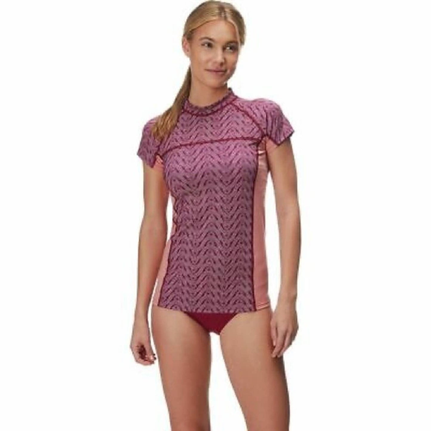 Patagonia Ladies Athletic Surf Top, Wine Red w/ White Polka Dots, NWT!!