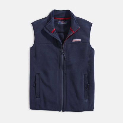 Vineyard Vines Men's Navy Blue "Harbor" Fleece Vest, Zip Up