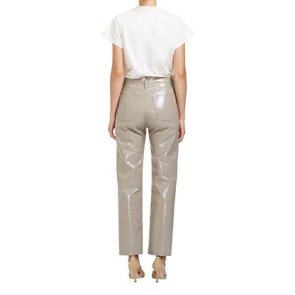 AGOLDE PANELED 90'S PINCH WAIST DETOX LEATHER PANTS POWDER QUAIL