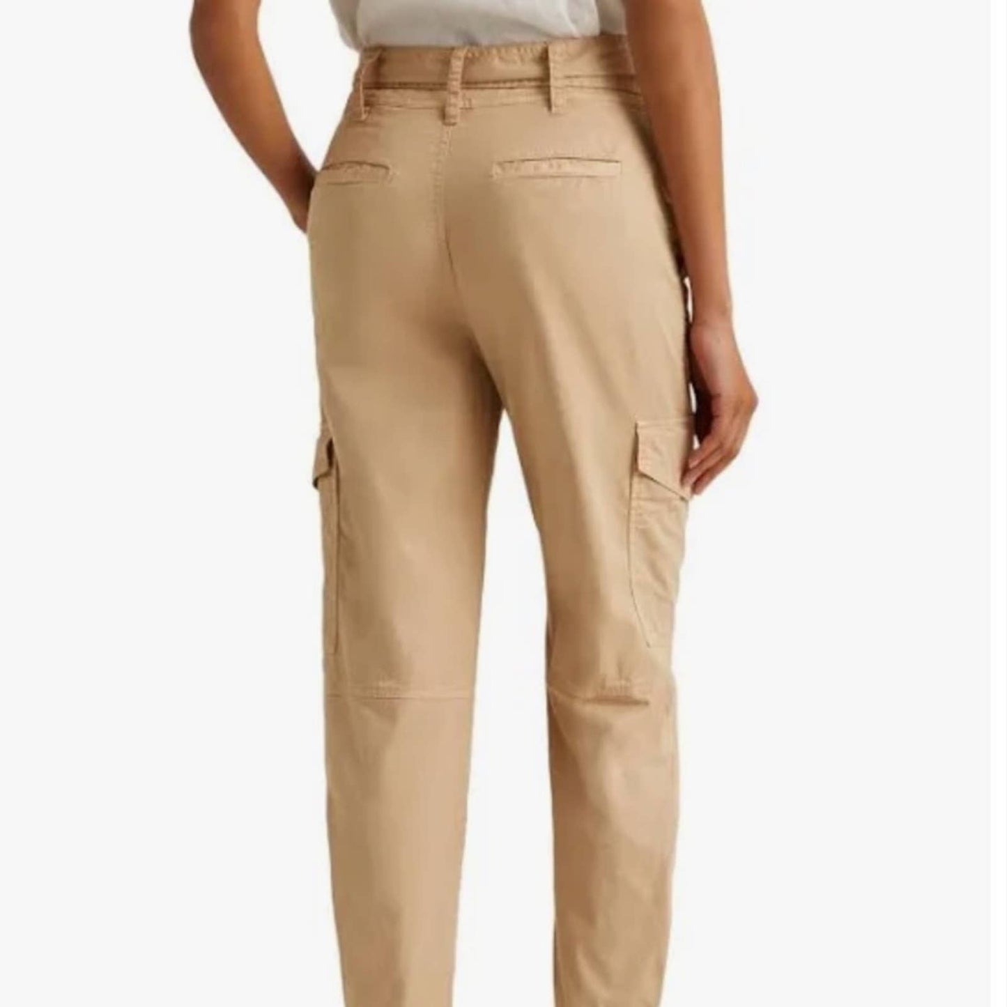 Lauren Ralph Lauren Tan Cargo Pants w/ Adjustable Belt & Multiple Pockets, NWT!!