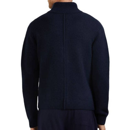 ATM Collection Men's Navy Blue Knit Parka Zip Up Jacket