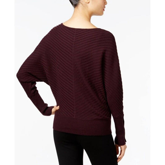 ALFANI, Ladies New Wine Ribbed Sweater, Long Sleeve, Size Large, NWT, $59.50