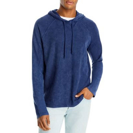 ATM Collection Men's Midnight Blue Mineral Wash Pique Hoodie, Size Small