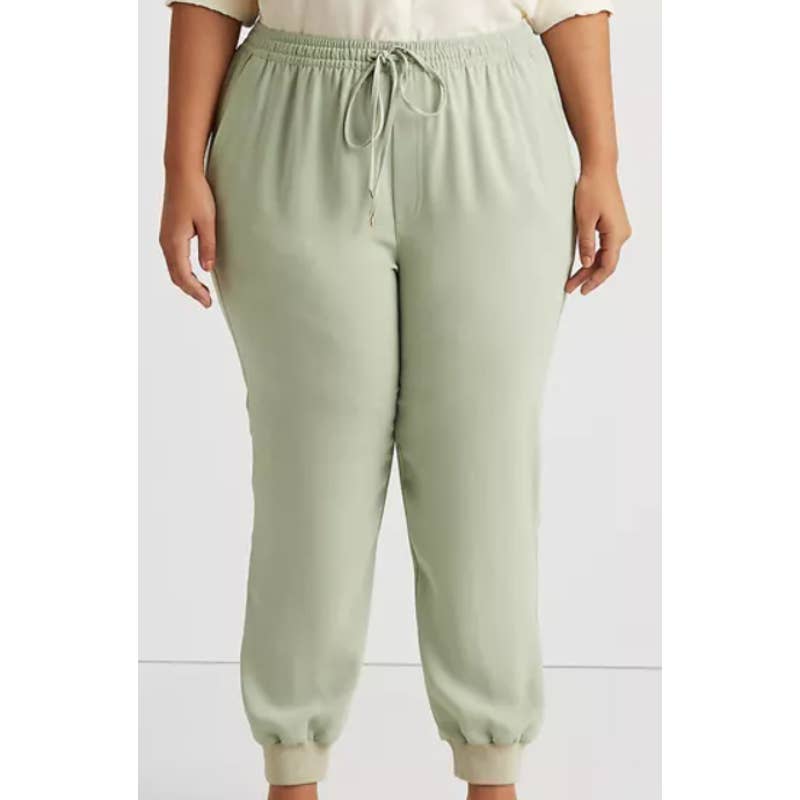 Lauren Ralph Lauren Women's Ranch Sage Crepe Side Stripe Sweatpants, Size 10