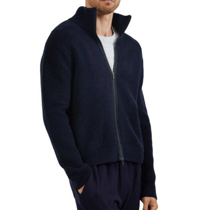 ATM Collection Men's Navy Blue Knit Parka Zip Up Jacket