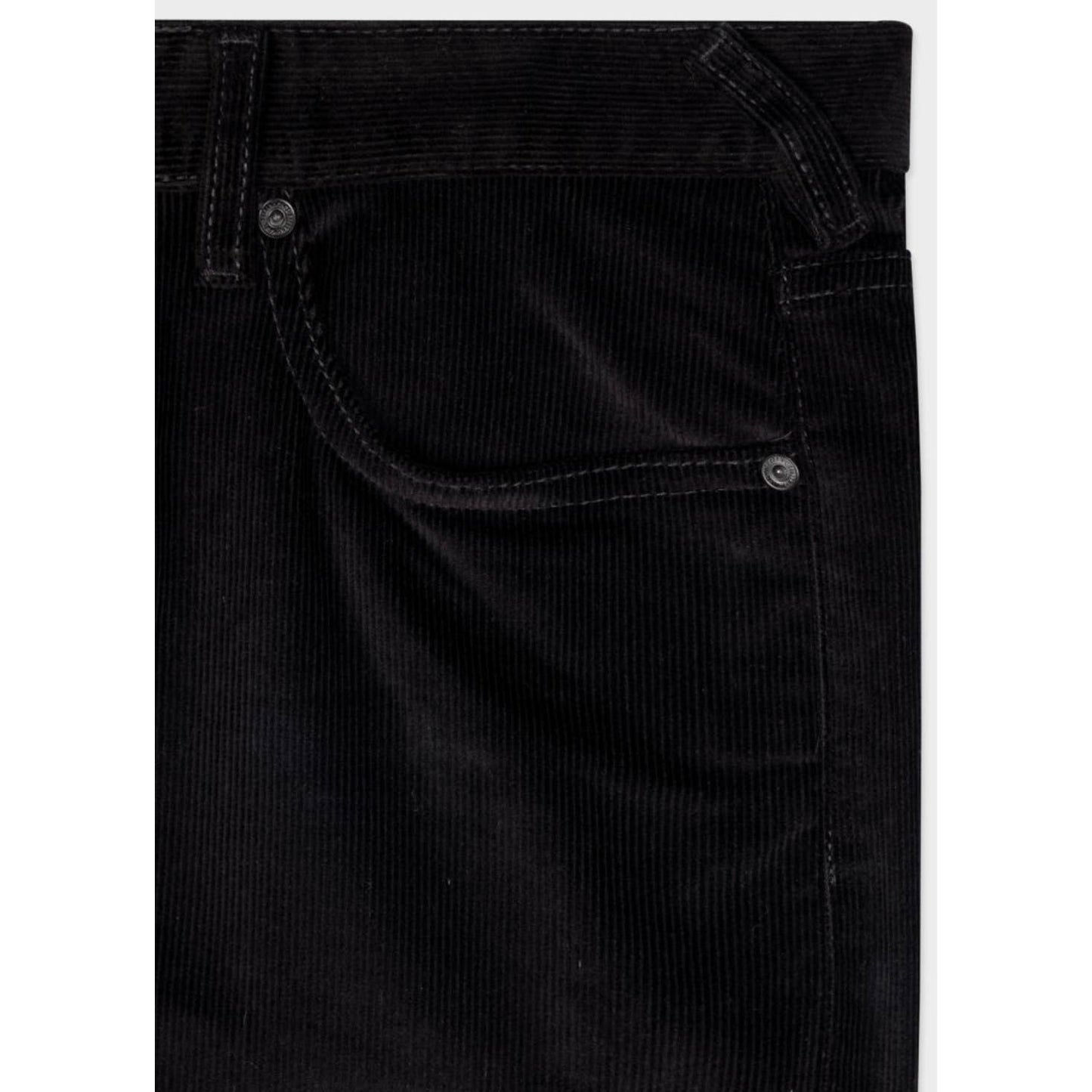 Paul Smith Men's Black Corduroy Pants, Tapered Fit