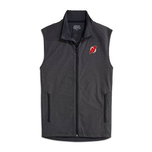 Vineyard Vines Men's Devils Jet Black & Gray Zip Up Vest