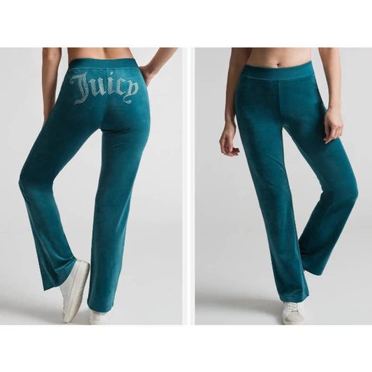 Juicy Couture Ladies Velour Track Pants, Sapphire Wave Blue