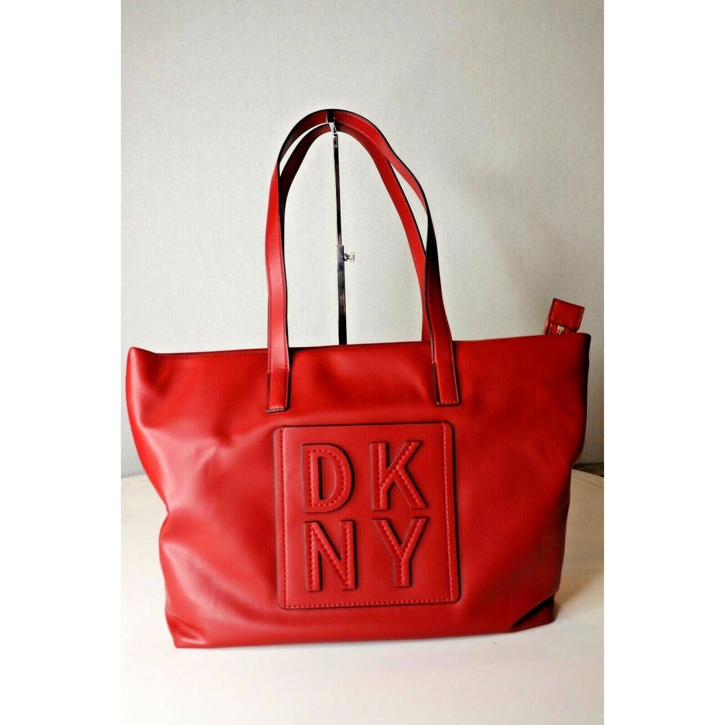 DKNY Tilly Stacked Logo Top Zip Tote, Red, NWT, $168